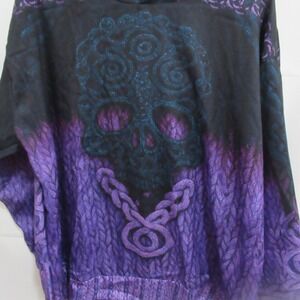 Unbranded Sugar Skull Hoodie Mens 4XL Purple Black Excellent Gothic Streetwear